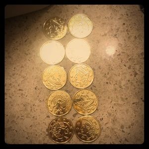 Plastic fake gold coins